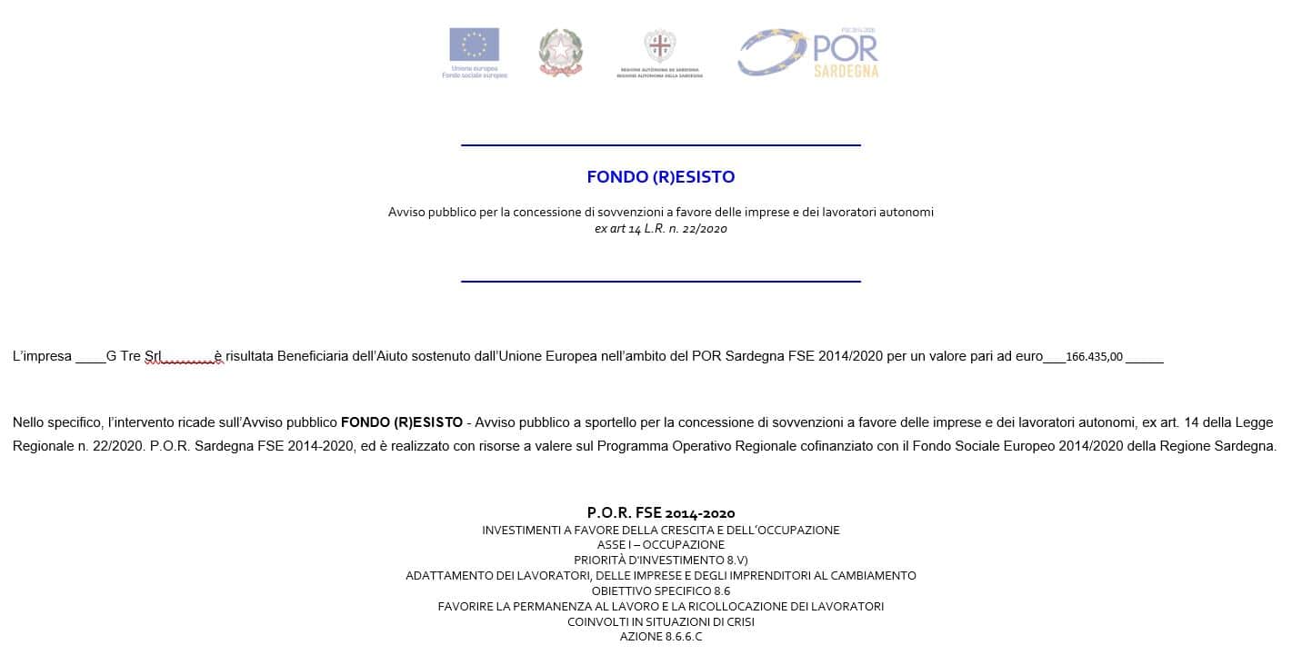 P.O.R. FSE 2014-2020 INVESTIMENTI A FAVORE DELLA CRESCITA E DELL’OCCUPAZIONE